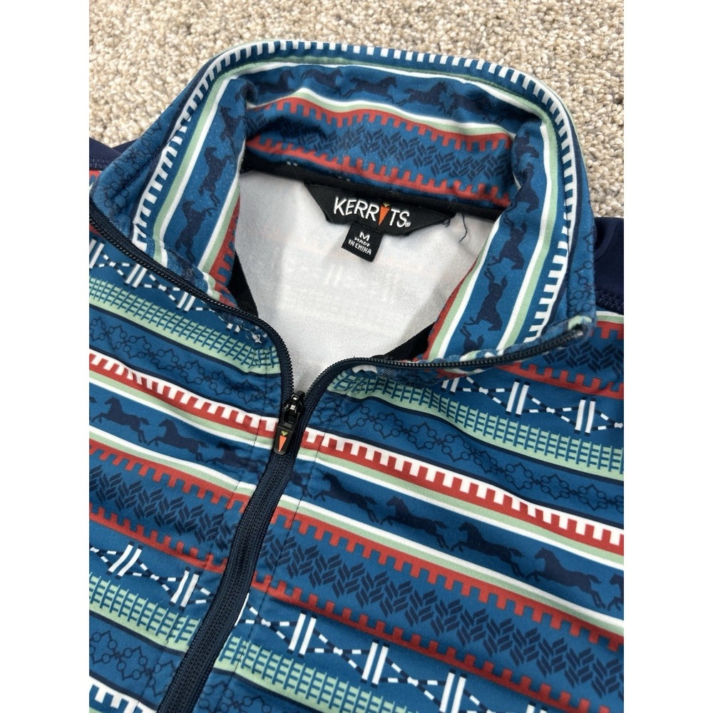 Kerrits Kids Fair Isle Fleece Tech Top-YM-Navy Horses Equestrian #0453